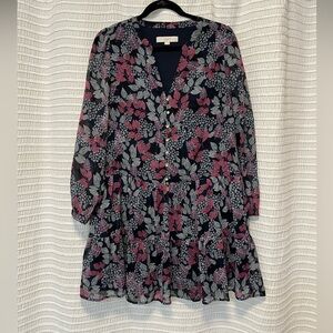 Loft button down floral dress